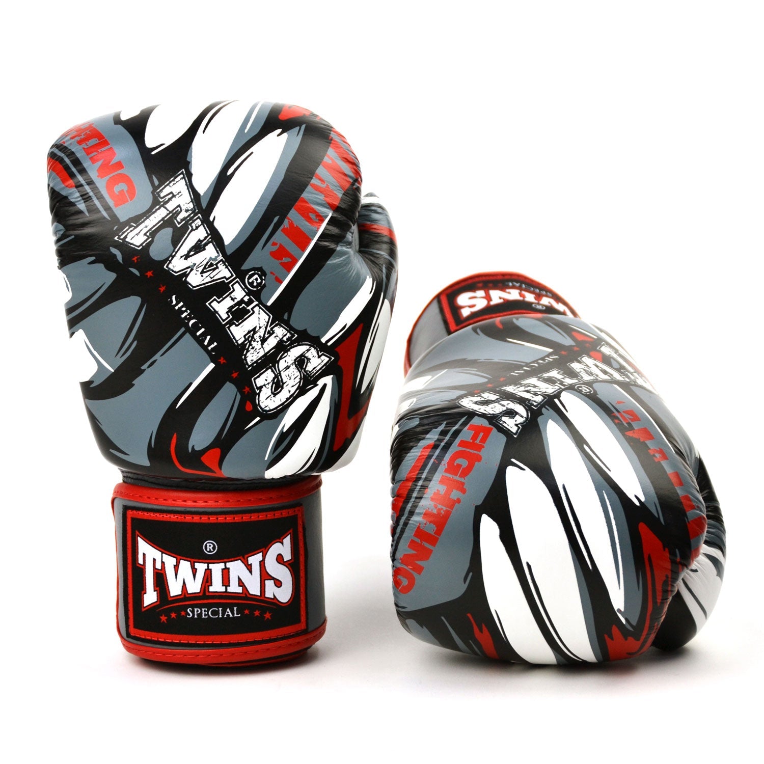Twins Demon Boxing Gloves Grey/Red